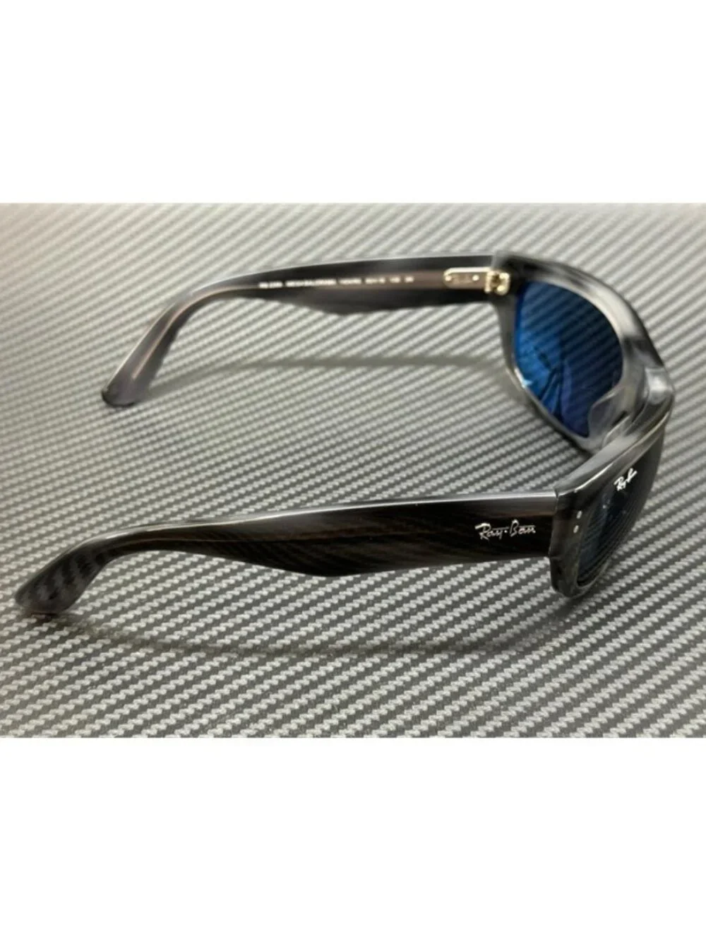 New Ray-Ban Men Striped Grey Sunglasses 60-19-135